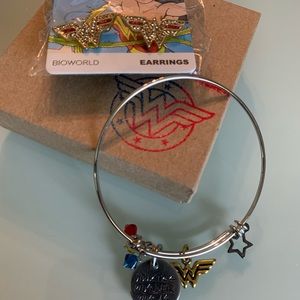 Wonder Woman Earrings and Bracelet